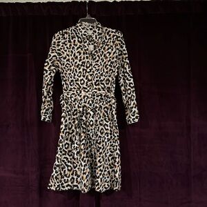 NWT J Crew Animal Print Button shirt dress